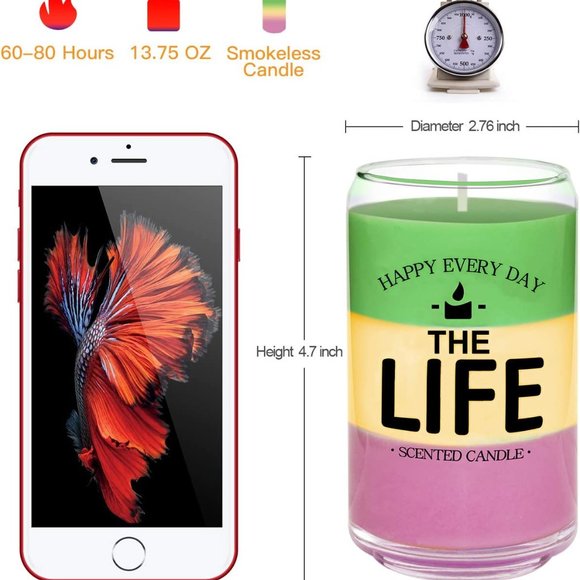 NEW Aromatherapy Candle with 3 Fragrances -Lemon, English Pear - 13.75 oz - Picture 5 of 6